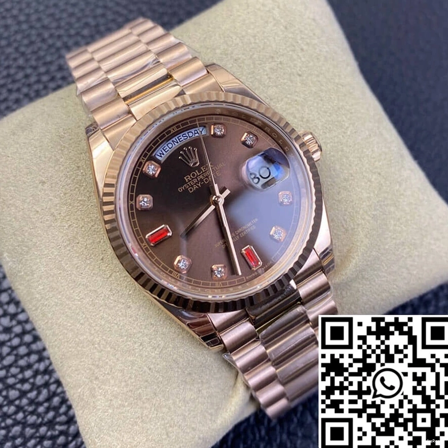 Gold 118235 EW Factory Rolex Rose Day Date 1007